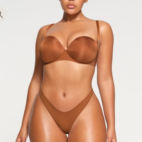 Skims Ultimate Collection Strapless PushUp Bra Bronze 44C NWT - Picture 1 of 7